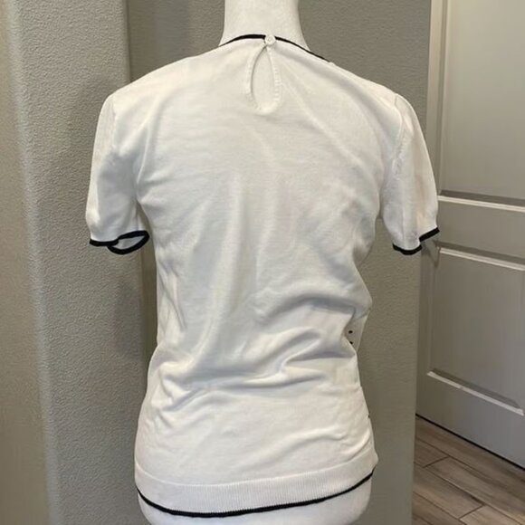 ELLE Polka Dot Short Sleeve Woman’s Blouse Size Small - Picture 2 of 4